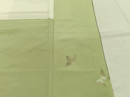 平和屋着物●訪問着　作家物　花蝶文　暈し染め　金銀彩　正絹　逸品　AABJ4679fy