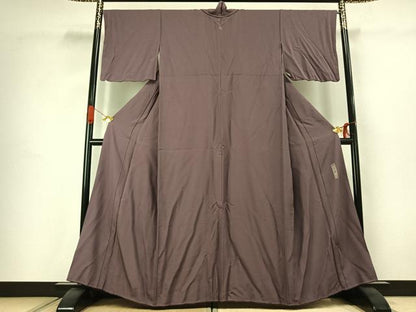 平和屋着物●上質な色無地　雅び彩重ね染　葡萄鼠色　正絹　逸品　未使用　AABJ4680fy