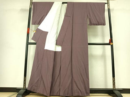 平和屋着物●上質な色無地　雅び彩重ね染　葡萄鼠色　正絹　逸品　未使用　AABJ4680fy