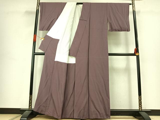 平和屋着物●上質な色無地　雅び彩重ね染　葡萄鼠色　正絹　逸品　未使用　AABJ4680fy
