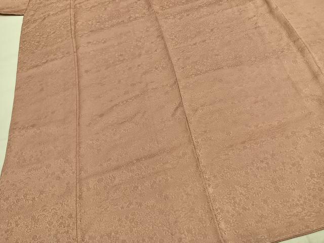 平和屋着物●上質な色無地　草花地紋　ときがら茶色　やまと誂製　正絹　逸品　未使用　AABJ4684fy