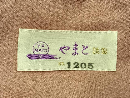 平和屋着物●上質な色無地　草花地紋　ときがら茶色　やまと誂製　正絹　逸品　未使用　AABJ4684fy