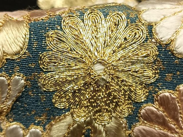 平和屋着物●金彩友禅作家　金彩の魔術師　堀省平　金煌織　黒留袖　駒刺繍　草花文　暈し染め　金銀彩　正絹　逸品　AABJ4695fy