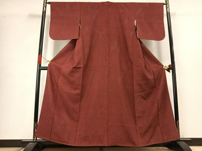 平和屋着物●上質な紬　絞り　幾何学文様　正絹　逸品　AABJ4698fy