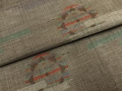平和屋着物●本場大島紬　カタス9マルキ　幾何学文様　正絹　逸品　AABJ4700fy