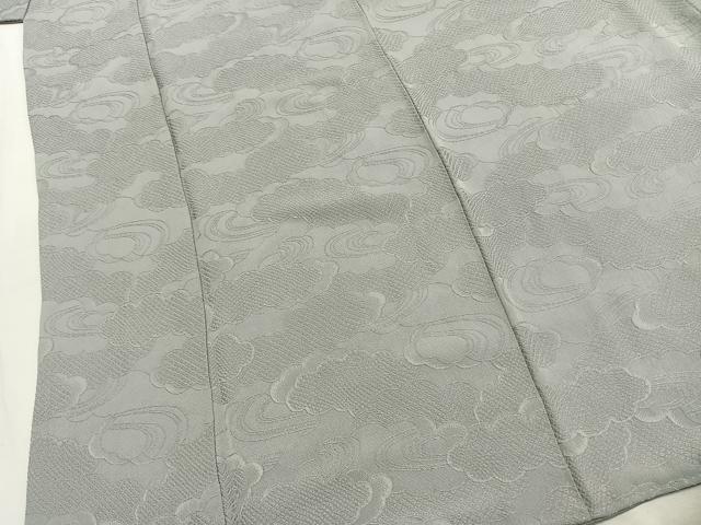 平和屋着物●上質な色無地　雲取り地紋　蕎麦切色　正絹　逸品　AABJ4704fy