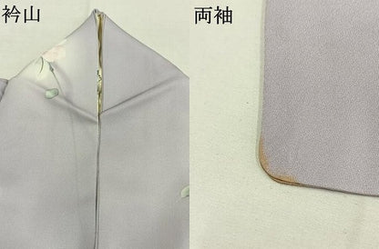 平和屋着物●二代目清次郎　手描き　小紋　草花文　暈し染め　正絹　逸品　AABJ4705fy