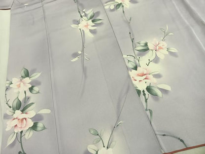 平和屋着物●二代目清次郎　手描き　小紋　草花文　暈し染め　正絹　逸品　AABJ4705fy