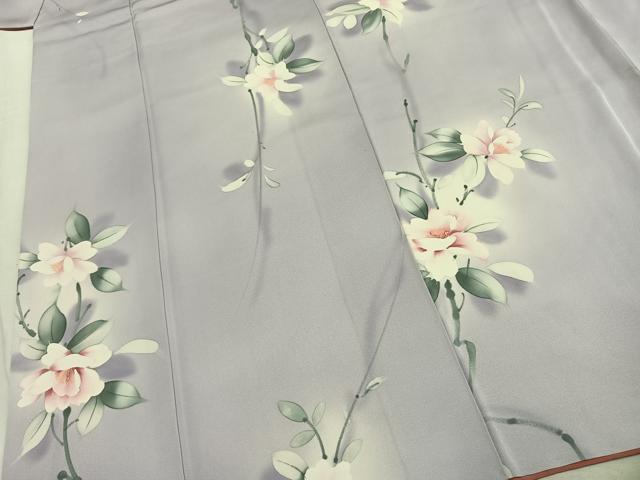 平和屋着物●二代目清次郎　手描き　小紋　草花文　暈し染め　正絹　逸品　AABJ4705fy