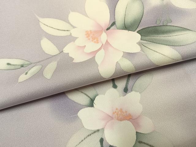 平和屋着物●二代目清次郎　手描き　小紋　草花文　暈し染め　正絹　逸品　AABJ4705fy