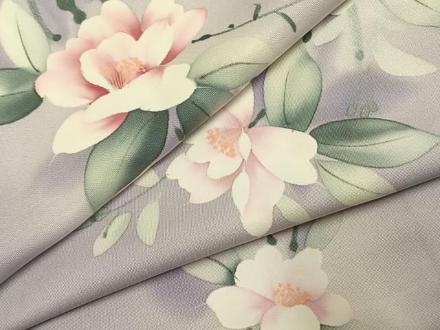 平和屋着物●二代目清次郎　手描き　小紋　草花文　暈し染め　正絹　逸品　AABJ4705fy