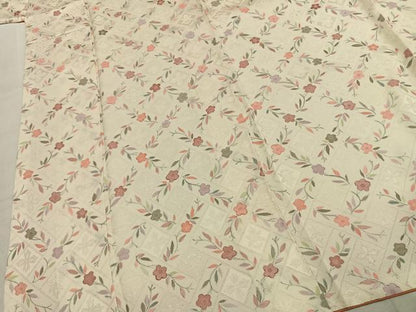平和屋着物●上質な小紋　草花文　正絹　逸品　AABJ4707fy