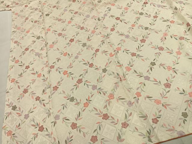 平和屋着物●上質な小紋　草花文　正絹　逸品　AABJ4707fy