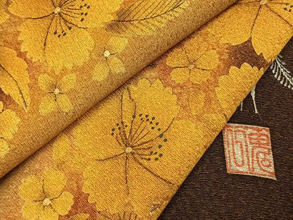 平和屋着物●東京友禅　菅有鬼一　訪問着　草花間道　暈し染め　正絹　逸品　未使用　AABJ4709fy