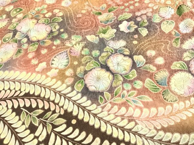 平和屋着物●豪華振袖　作家物　絞り　辻が花　暈し染め　金通し地　正絹　逸品　AABJ4710fy