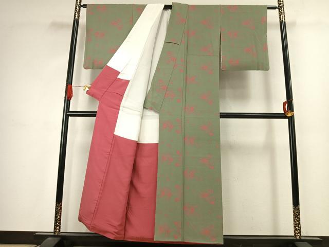 平和屋着物●世界的人形師　辻村寿三郎　ジュサブロー　小紋　枝花文　正絹　逸品　AABJ4711fy