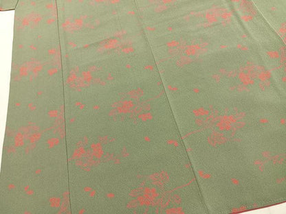 平和屋着物●世界的人形師　辻村寿三郎　ジュサブロー　小紋　枝花文　正絹　逸品　AABJ4711fy