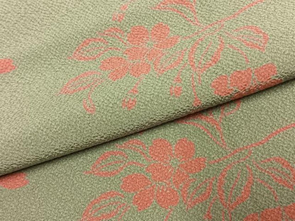平和屋着物●世界的人形師　辻村寿三郎　ジュサブロー　小紋　枝花文　正絹　逸品　AABJ4711fy