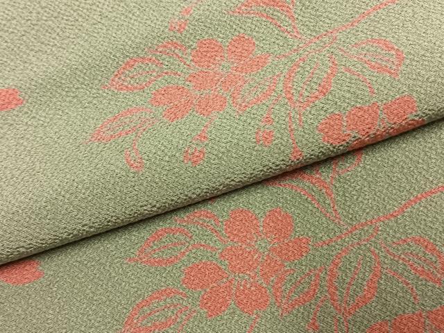 平和屋着物●世界的人形師　辻村寿三郎　ジュサブロー　小紋　枝花文　正絹　逸品　AABJ4711fy