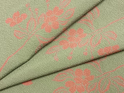 平和屋着物●世界的人形師　辻村寿三郎　ジュサブロー　小紋　枝花文　正絹　逸品　AABJ4711fy