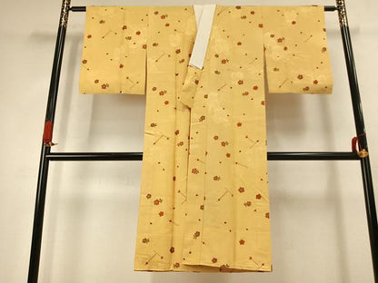 平和屋着物●長襦袢　無双仕立て　草花文　金彩　正絹　逸品　AABJ4715fy