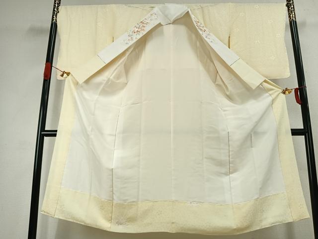 平和屋着物●長襦袢　袷　舞花文　半衿刺繍　正絹　逸品　AABJ4716fy