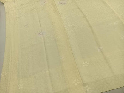 平和屋着物●長襦袢　袷　舞花文　半衿刺繍　正絹　逸品　AABJ4716fy