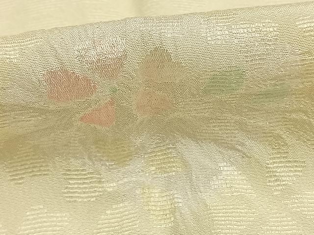 平和屋着物●長襦袢　袷　舞花文　半衿刺繍　正絹　逸品　AABJ4716fy