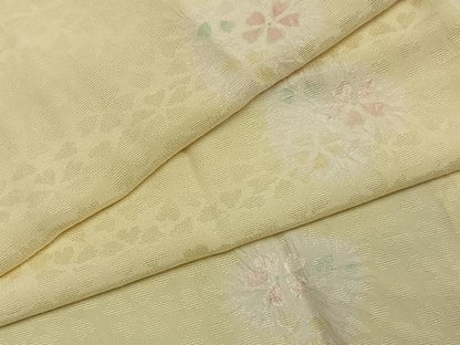 平和屋着物●長襦袢　袷　舞花文　半衿刺繍　正絹　逸品　AABJ4716fy
