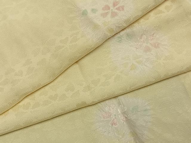 平和屋着物●長襦袢　袷　舞花文　半衿刺繍　正絹　逸品　AABJ4716fy