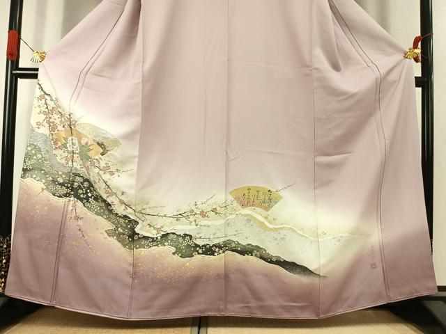 平和屋着物●豪華色留袖　作家物　寿光織　地紙花文　暈し染め　金銀糸　正絹　逸品　AABJ4717fy