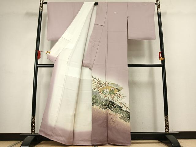 平和屋着物●豪華色留袖　作家物　寿光織　地紙花文　暈し染め　金銀糸　正絹　逸品　AABJ4717fy