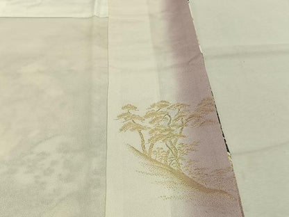 平和屋着物●豪華色留袖　作家物　寿光織　地紙花文　暈し染め　金銀糸　正絹　逸品　AABJ4717fy