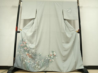 平和屋着物●訪問着　友禅　花鳥文　暈し染め　正絹　逸品　AABJ4723fy