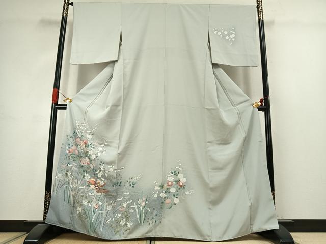 平和屋着物●訪問着　友禅　花鳥文　暈し染め　正絹　逸品　AABJ4723fy