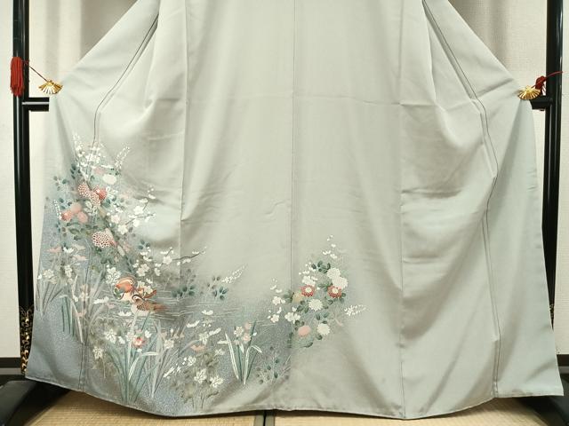 平和屋着物●訪問着　友禅　花鳥文　暈し染め　正絹　逸品　AABJ4723fy