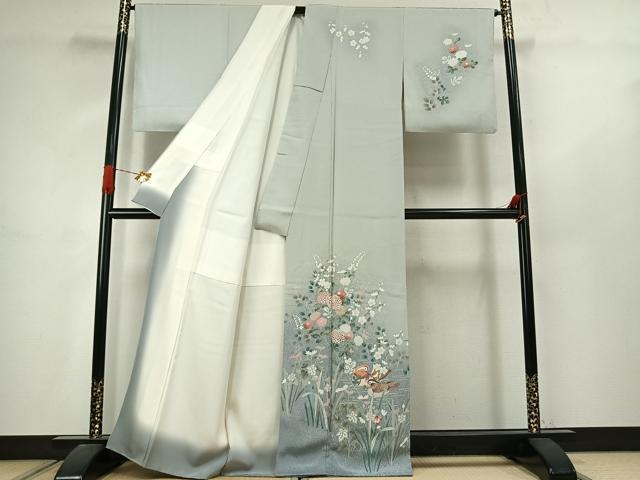 平和屋着物●訪問着　友禅　花鳥文　暈し染め　正絹　逸品　AABJ4723fy