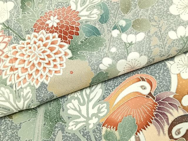 平和屋着物●訪問着　友禅　花鳥文　暈し染め　正絹　逸品　AABJ4723fy