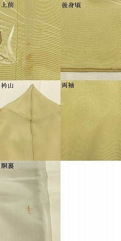平和屋着物●訪問着　駒刺繍　草花文　金彩　正絹　逸品　AABJ4726fy