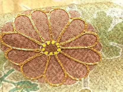 平和屋着物●京友禅の第一人者　松井青々　訪問着　駒刺繍　草花文　金銀彩　正絹　逸品　AABJ4730fy