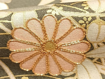 平和屋着物●訪問着　駒刺繍　花蝶文　暈し染め　金彩　正絹　逸品　AABJ4736fy