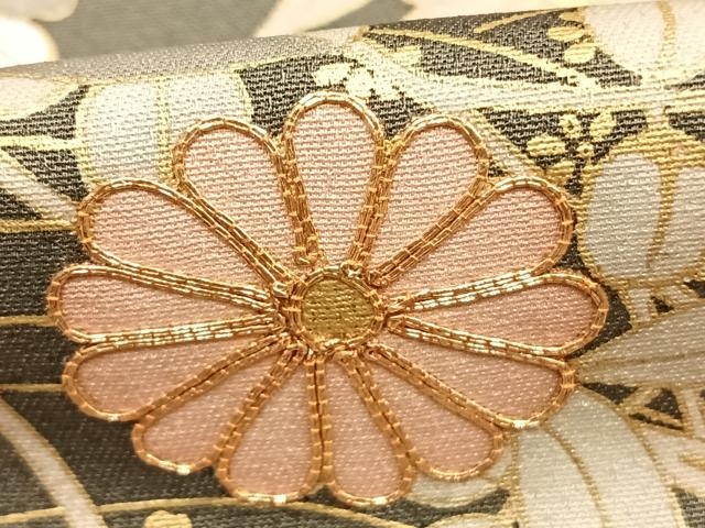 平和屋着物●訪問着　駒刺繍　花蝶文　暈し染め　金彩　正絹　逸品　AABJ4736fy