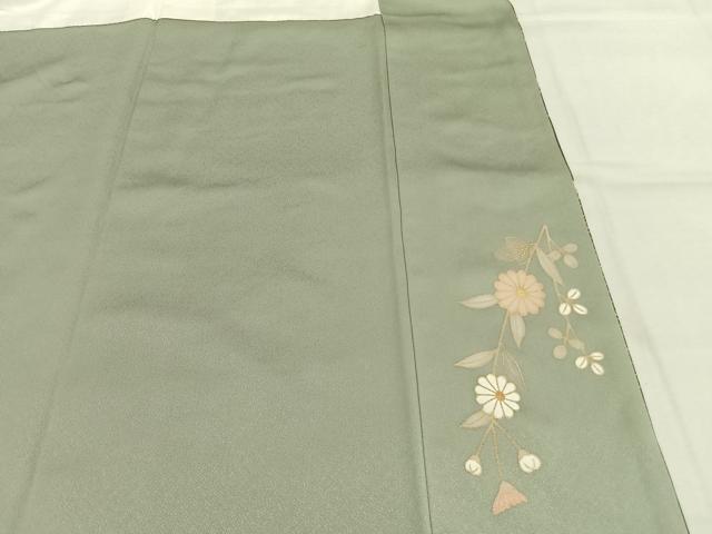 平和屋着物●訪問着　駒刺繍　花蝶文　暈し染め　金彩　正絹　逸品　AABJ4736fy