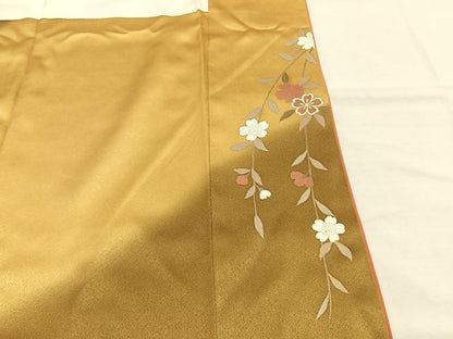 平和屋着物●訪問着　花蝶文　暈し染め　金銀彩　やまと誂製　正絹　逸品　AABJ4739fy