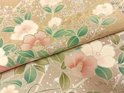 平和屋着物●訪問着　友禅　枝花文　暈し染め　金銀彩　正絹　逸品　AABJ4740fy