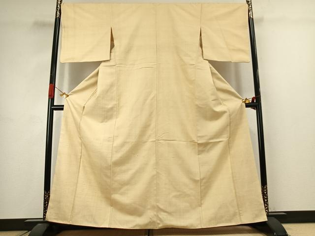 平和屋着物●染司よしおか　五代目　吉岡幸雄　紬　色無地　砥粉色　正絹　逸品　AABJ4741fy