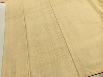 平和屋着物●染司よしおか　五代目　吉岡幸雄　紬　色無地　砥粉色　正絹　逸品　AABJ4741fy