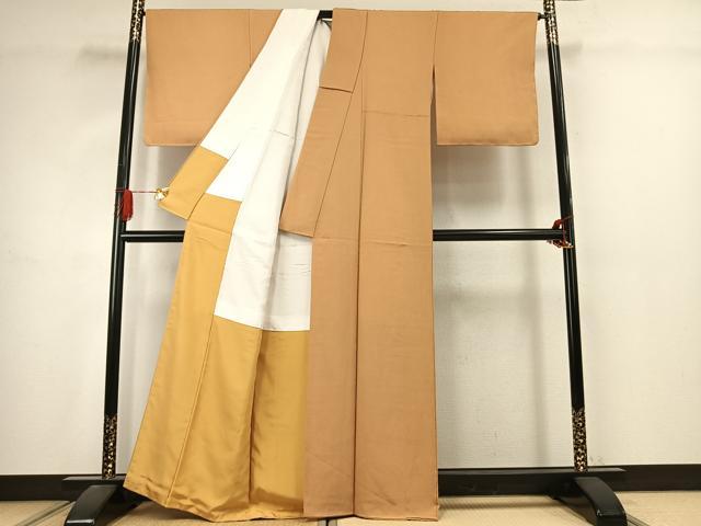 平和屋着物●江戸小紋　草木染　鮫小紋柄　反端付き　正絹　逸品　未使用　AABJ4742fy