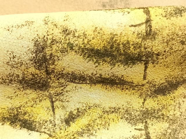 平和屋着物●日本画家　水嶋征夫　色留袖　手描き　樹林文　暈し染め　正絹　逸品　AABJ4745fy