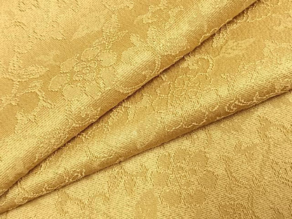 平和屋着物●ファッションブランド　CELINE　セリーヌ　色無地　花唐草地紋　黄朽葉色　正絹　逸品　未使用　AABJ4746fy